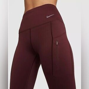 NWOT-Nike Go-Firm-Support High-Waisted 7/8 Leggings-Size Small- Wine